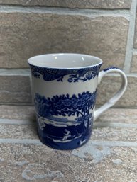 Spode Italian Blue & White Coffee Mug  Scenic Transferware Style  Dishwasher Sa