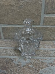 Vintage Clear Pressed Glass Covered Sugar Bowl / Candy Dish W Lid