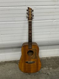 Vintage Acoustic Guitar W/ Unique Pickguard  6 String  Untested / As-Is
