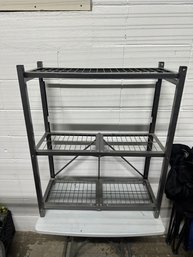 Folding Metal 3-Tier Storage Rack / Shelf  Collapsible Wire Shelving Unit