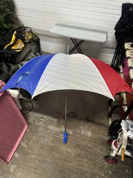 Large Red White & Blue Umbrella  Patriotic Golf/Beach Style Umbrella