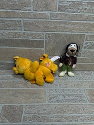 Teddy Ruxpin Grubby Plush & Captain Kangal Plush Character Lot - 2 Pieces