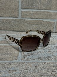 Brown Animal Print Oversized Sunglasses - Brown Gradient Lenses