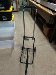 Folding Luggage Cart Hand Truck With Telescoping Handle Wheels & Strap