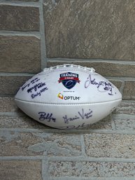 New England Patriots Training Camp Multi-Signed Autographed Football - Optum
