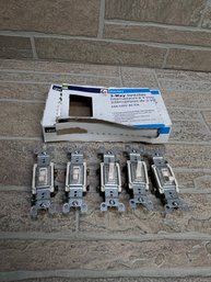 Leviton Standard 3-Way Electrical Switches - Lot Of 5 - 15A 120V
