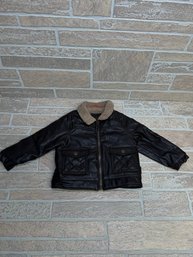 Hawke & Co Toddler Faux Leather Sherpa Lined Jacket - Black - Size 24M