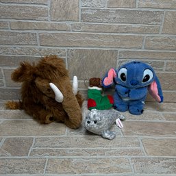 Plush Lot: Stitch, Woolly Mammoth, Aurora Seal & Ty Bear In Stocking Ornament