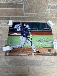 Manuel Margot Signed 2020 World Series Tampa Bay Rays 20x16 Photo