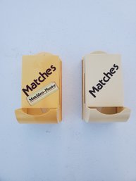 Set Of 2 Vintage Plastic Matchbox Holders