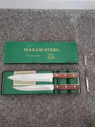 Maxam Steel And Pair Of Pocket Knives