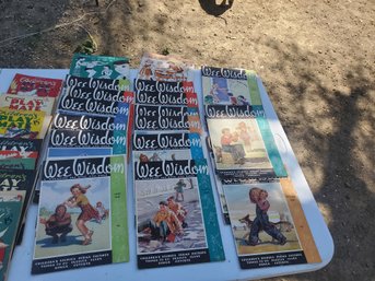 Large Lot Of Wee Wisdom Vintage Children's Magazines And Other Books