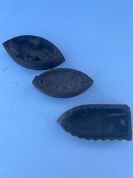 Lot Of 3 Antique Sad Irons