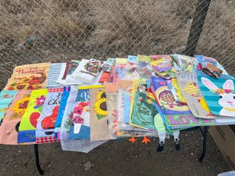 HUGE Lot Of Lawn Banners Flags Many NEW