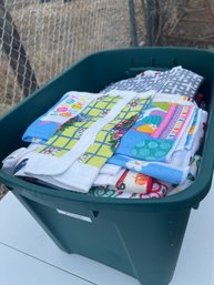 HUGE Lot Of Kitchen Hand Towels Mostly NEW With Tote