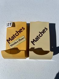 Lot Of 2 Vintage Wall Hanging Plastic Matchbox Holder