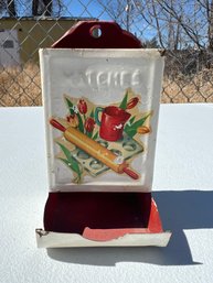 Vintage Wall Hanging Kitchen Metal Tin Matchbox Holder