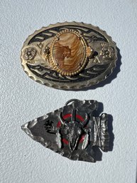 Pair Of Belt Buckles One Siskiyou Buckle Co.the Other Unbranded