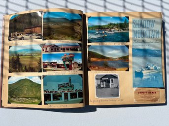 Scrap Book Full Of Vintage Photos And Post Cards