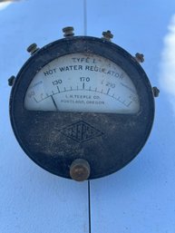 Vintage L.R. Teeple Co. Hot Water Regulator Type J Gauge Meter