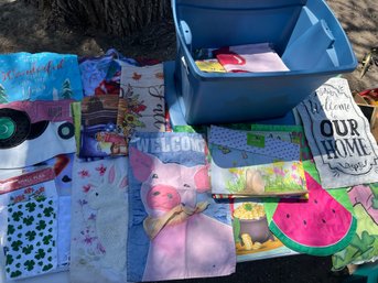 Huge Tote Full Of Garden Flags