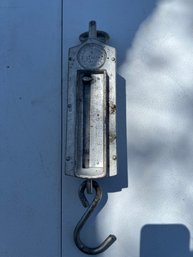 Antique Chas Forschner New York 200lb Cast Iron Hanging Spring Scale