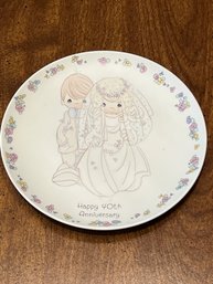 'Happy 40th Aniversary' Precious Moments Plate