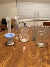 Lot Of Narrow Glass Vases