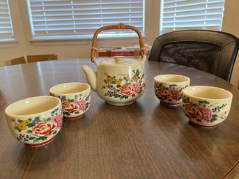 Tea Set Teapot With Lid And 4 Cups