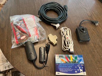 Box Of Extension Cord, Auctomatic Timer, Light Tester, Splitter Etc.