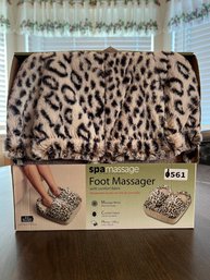 NEW SpaMassage Foot Massager In Cheetah Print