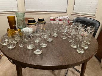 Large Lot Of A Variety Of Glasses