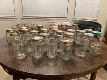 Box Of Glass Jars Some With Lids