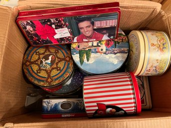 Box Of Miscellaneous Tins