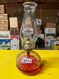 Antique Glass Oil Lamp