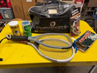 Two Tennis Rackets With Balls And Bag