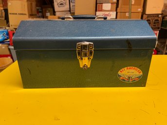 Blue Metal Toolbox With Contents