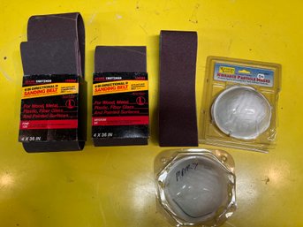 Lot Of Sanding Belt Sandpaper Various Gritt And Face Masks