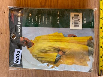 Yellow Vinyl Rain Poncho