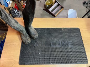 Rubber Made In Brazil Welcome Matt And Rubber Boots