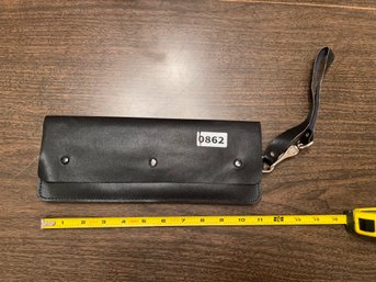 Black Leather Clutch Coin Purse