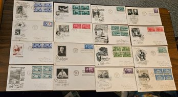 Lot 10-152 Stamps 16 1st Day Covers 12-1950s, 4 1940s, Roosevelt, Etc. (Top 2-Drawer)
