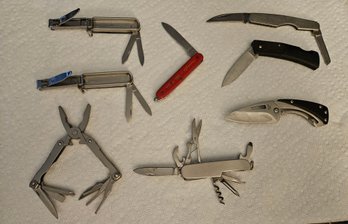 Lot 20-262 Variety Of Eight Pocket Knives Gerber. Schrade. Sheffield, Etc. (Top 2-Drawer)