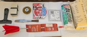 Lot 10-305 Sandpaper, Drop Clothes, Paint Mixer, Etc. (IR)