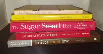 Lot 5-34 Cookbooks And Knives Cooks Love (green Shelf)