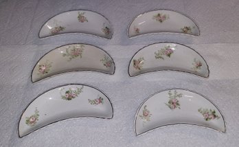 Lot 6-78 Serving Dish And Six Bone Dishes (Wood Around Corner))