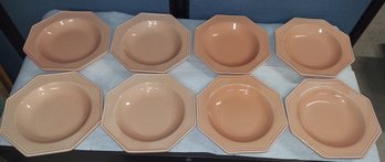 Lot 6-57 Octagon Peach Colored Plates (8 Plates) (green Shelf)