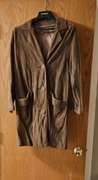 Lot 5-44 Suede Coat Brn Sz 9-11 (by Door)