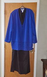 Lot 5-47 Plus Sz 30 2 Piece Black Dress/blue Jacket (on Microfiche Drawer)