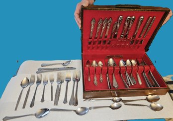 Lot 5-98 Silverware/Tableware Box And Contents (Microfiche Shelf)